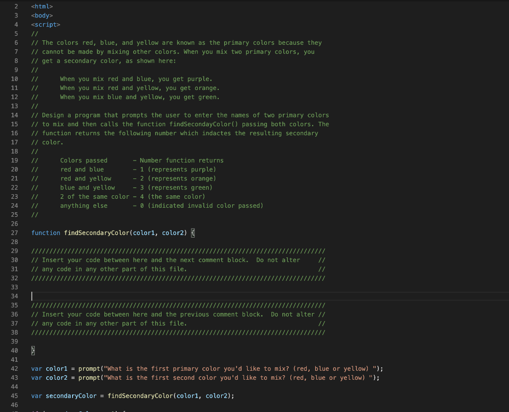 Hello: I need help with this JavaScript Program. The colors red, blue,