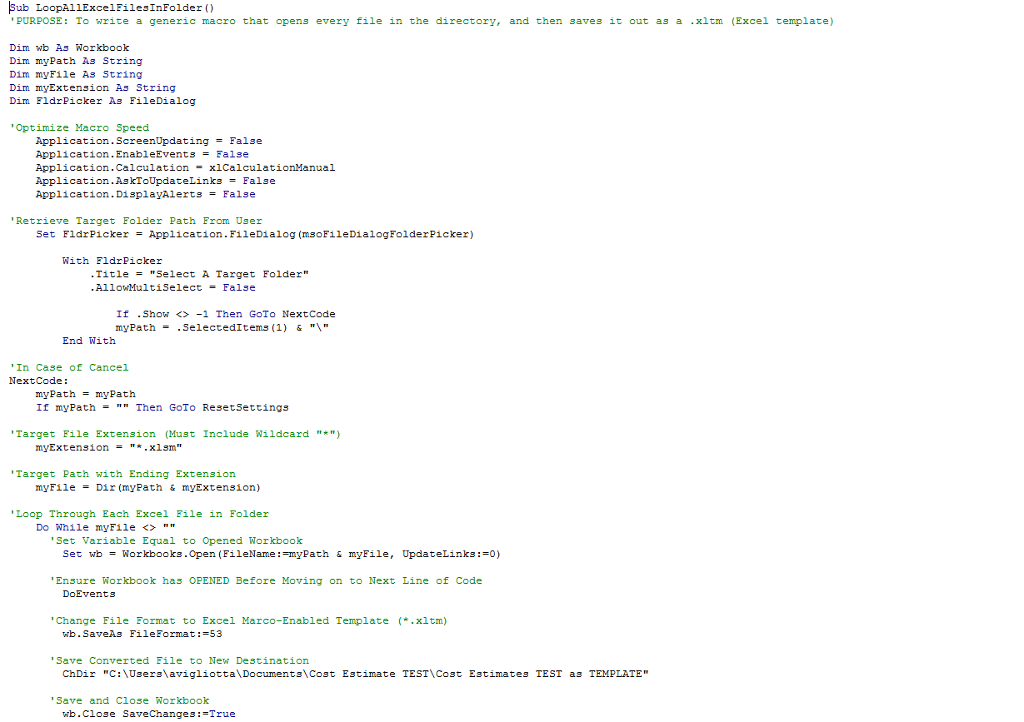 For this code, instead of "Retrieving Target Folder" I would like to