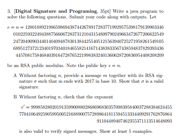  Write a java program to solve the following questions. Submit your