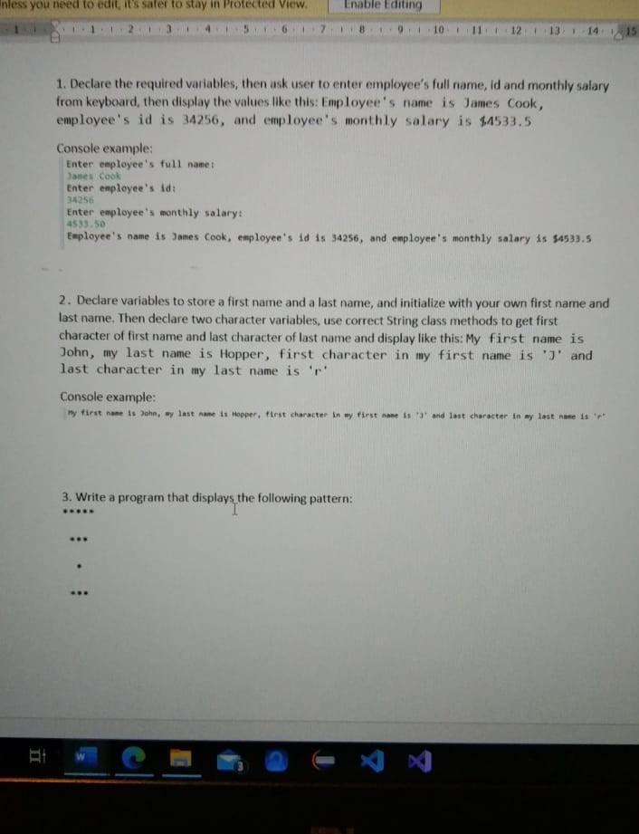  make a java program of that questions inless you need to