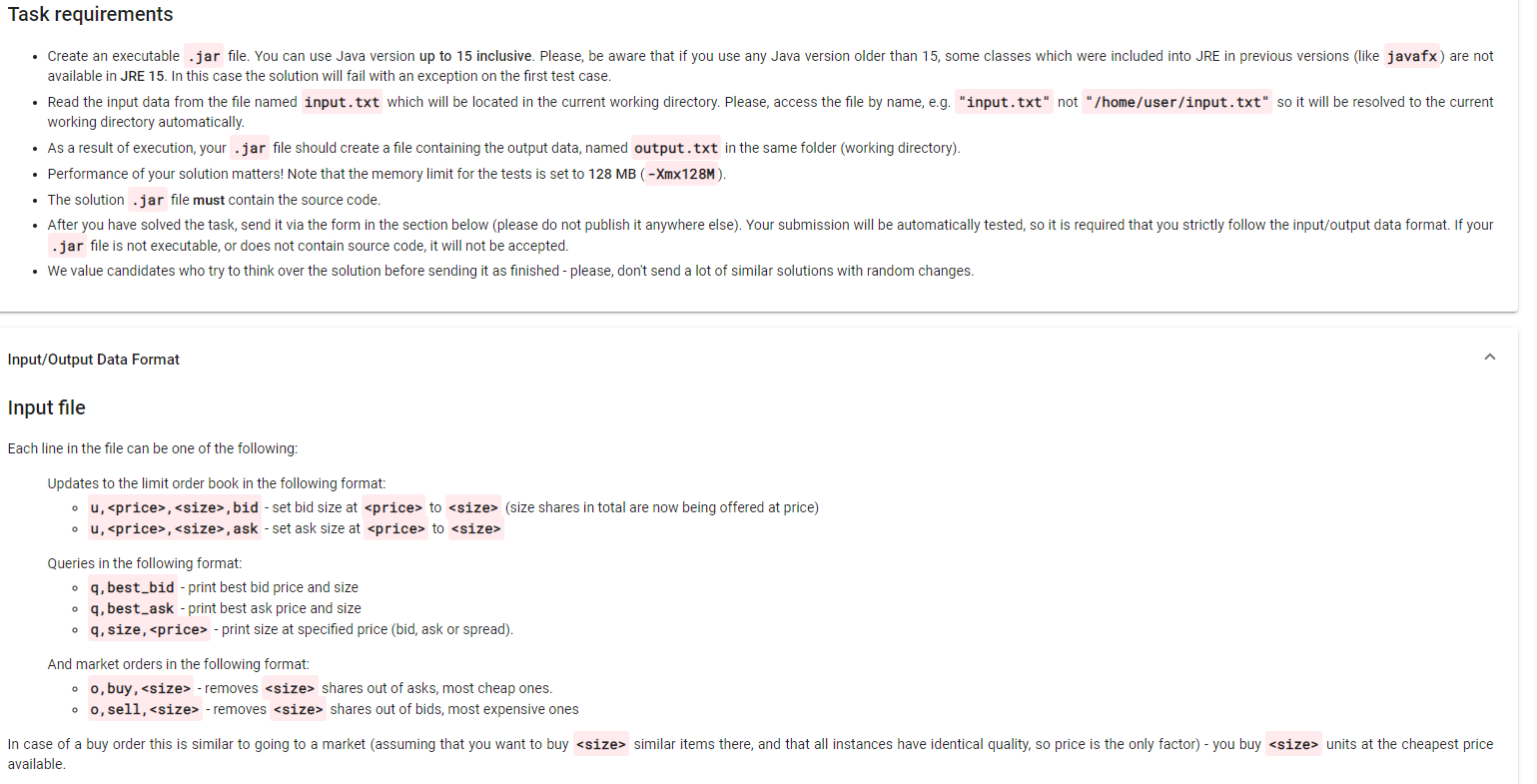 Java task! Task requirements Create an executable .jar file. You can use