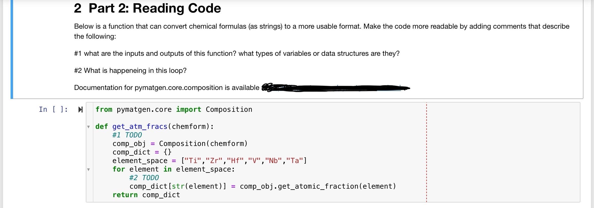  2 Part 2: Reading Code Below is a function that can