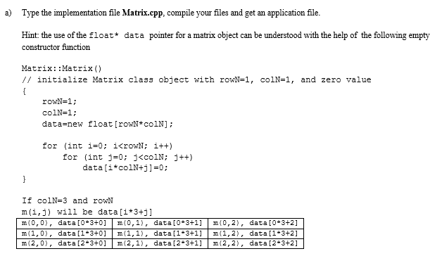  Matrix.h: #include #include using namespace std; #ifndef MATRIX_H #define MATRIX_H class