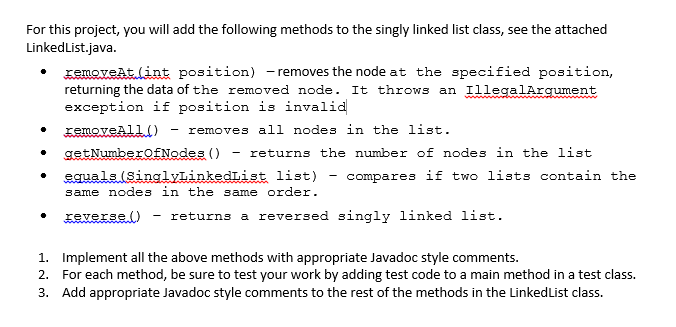  public class LinkedList { private Node head; public LinkedList() { head