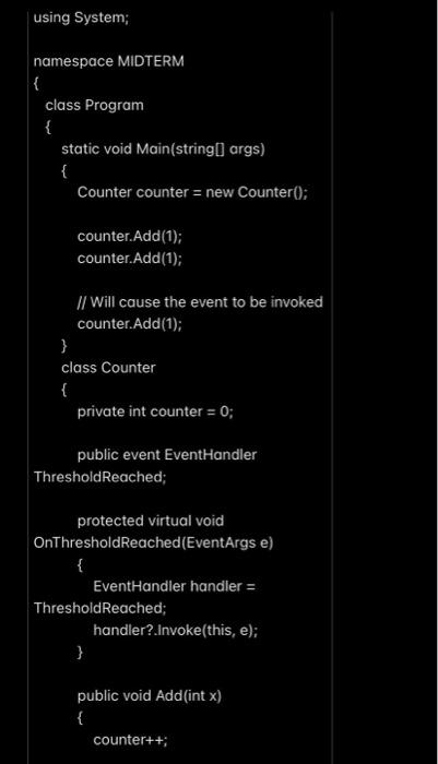 listener that writes the messages ro the console, then implement an event