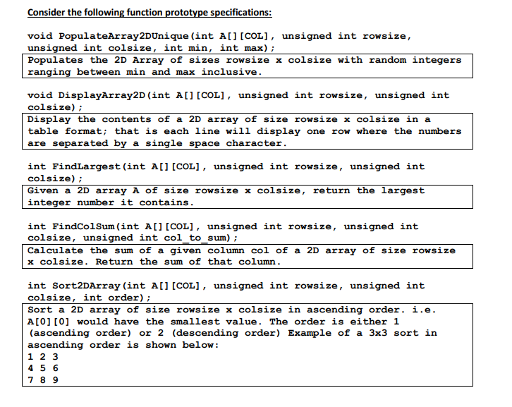 MUST BE IN C PROGRAMMING! In this assignment you are to code