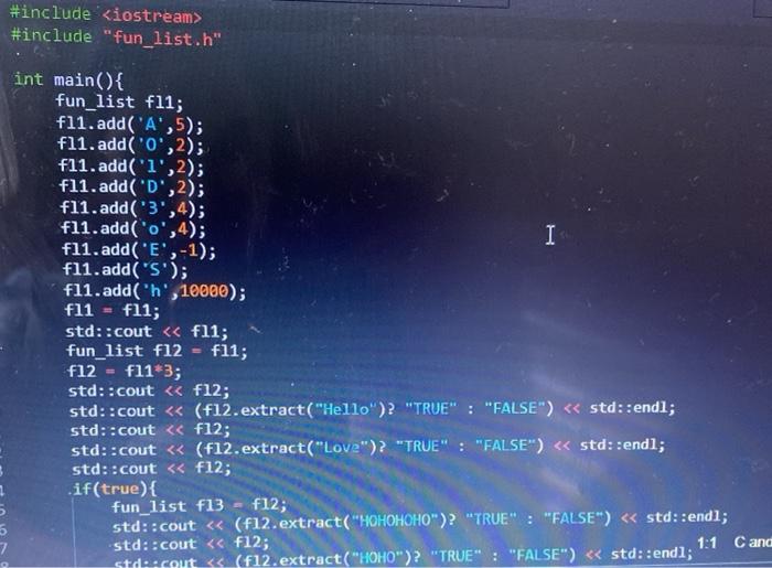 the following. You must implement your fun_list class using a dynamic array.