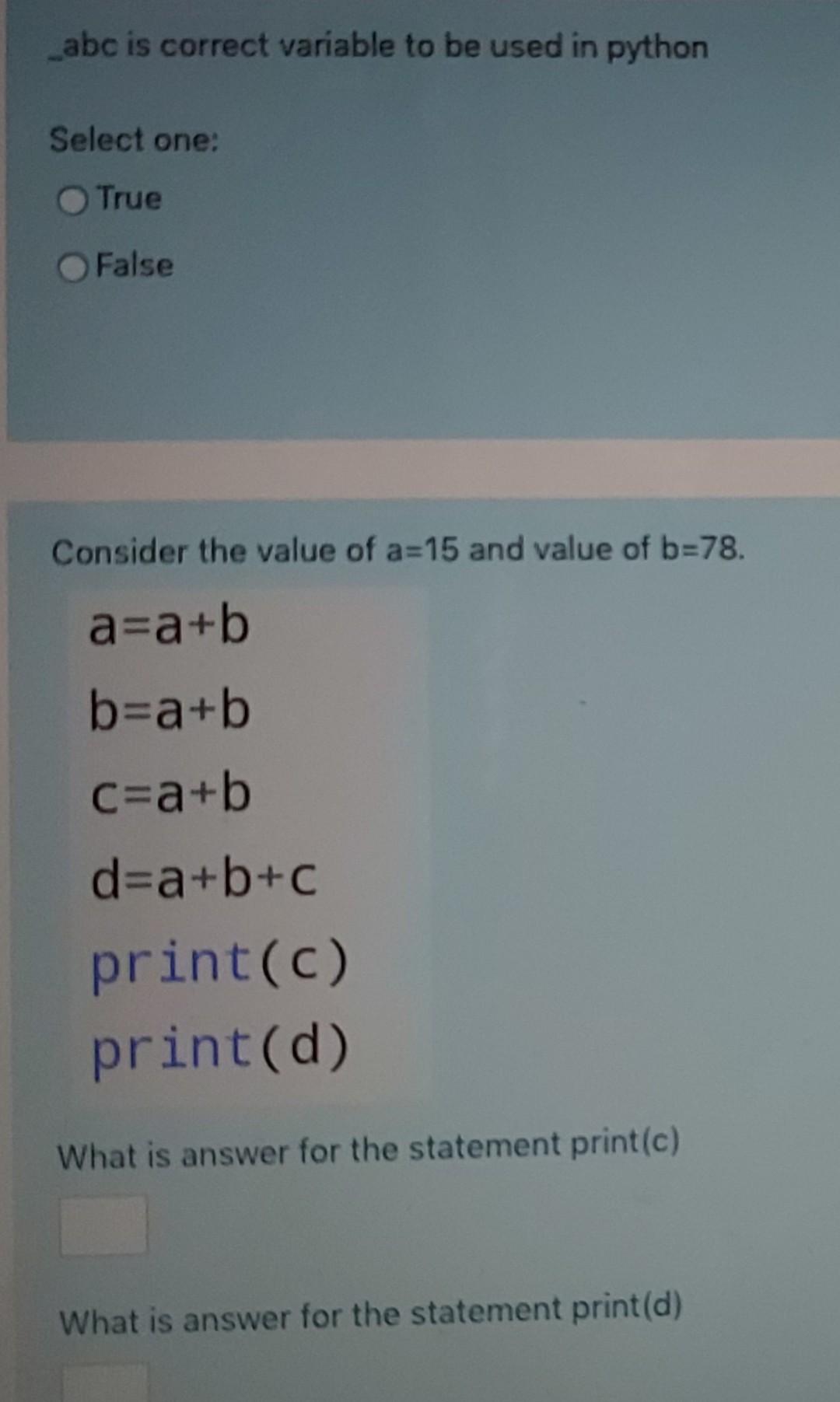 a not a datatype float int O print string Consider the value