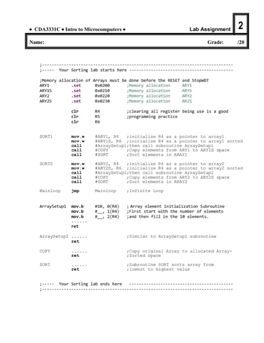Assignment Name: Grade: 120 [202) The program of this exercise deals with