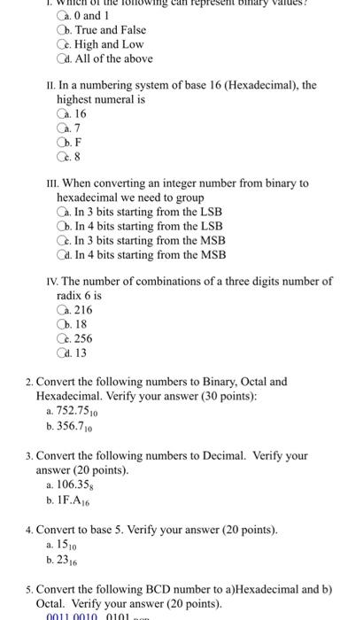  represent in ty values? Ca. O and 1 . True and