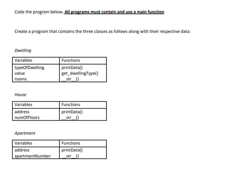 language is python Code the program below. All programs must contain and