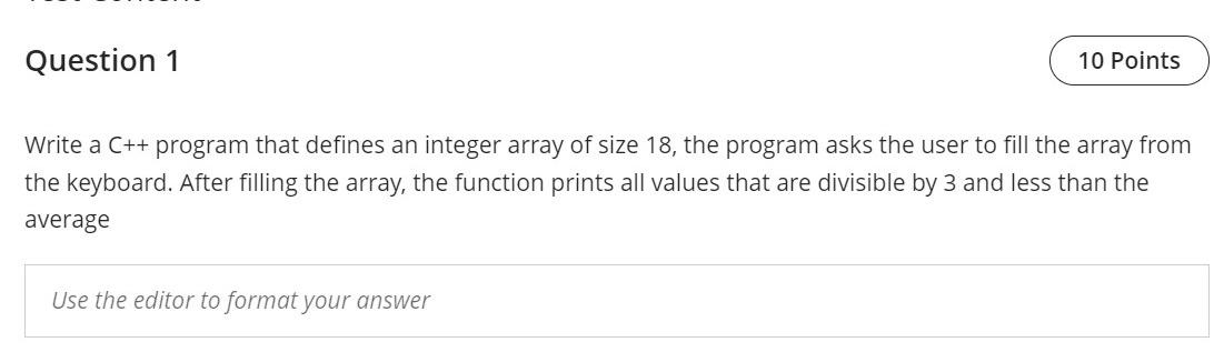 q1 re only c++ codes you must write in c++ codes Question