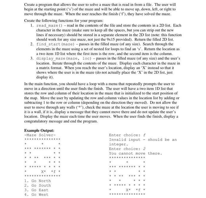  maze.txt: *************** * * * *** ******* * * * *