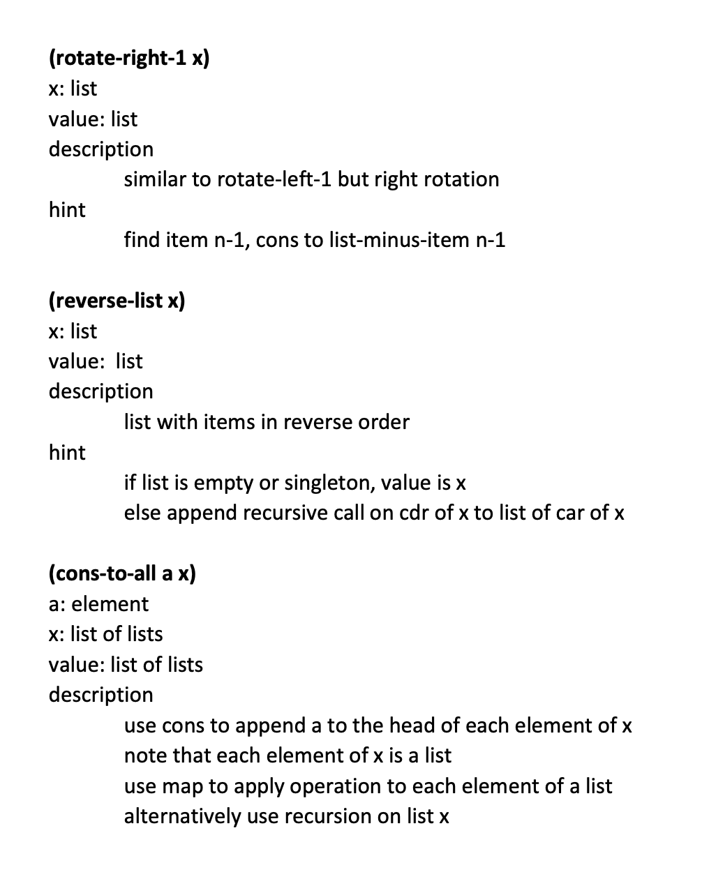 : list n : integer value: list element description find the nth
