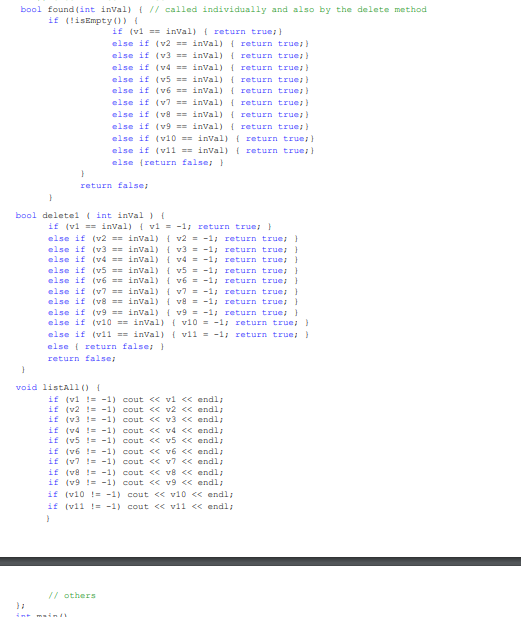 using a class using pointers... #include using namespace std; class LISTofIntVarsi private: