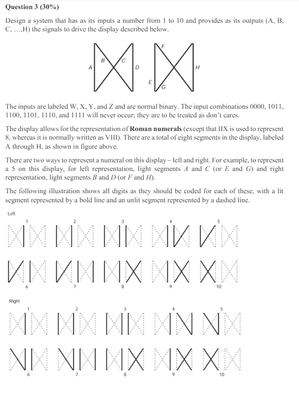  Question 1(25%) Design a system that has as its inputs a