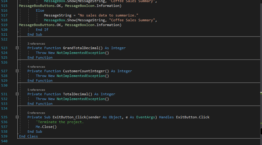 As Integer End Class O references Private Sub CalculateButton_Click(ByVal sender As System.Object,