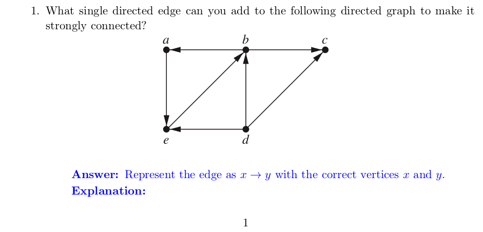 Topic: Discrete Mathematics and its Applications" Chapter 10: Graphs: Connectivity " 1.