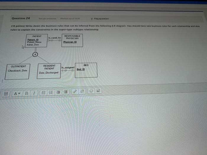  Question 24 Nuty - TF 110 points) Write down the business