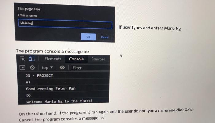 that it takes a parameter and console a greeting. When the program