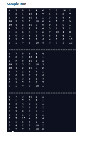 of type integer. The received arrays are of the following sizes: The
