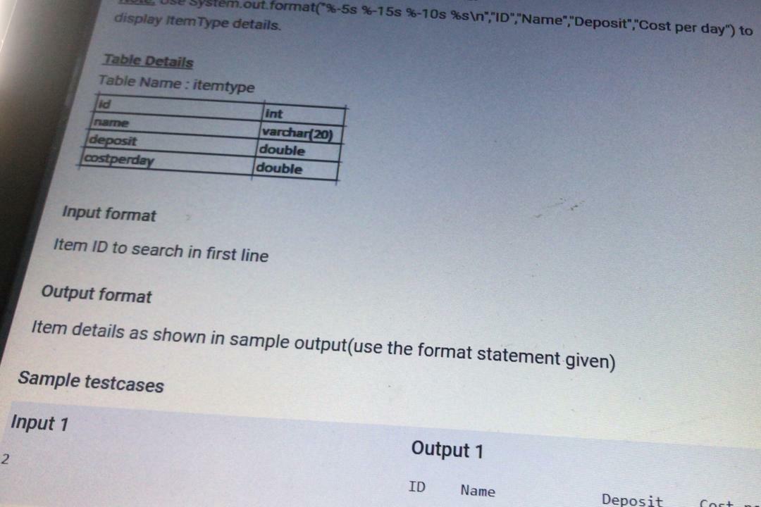 in my store. So, create a class Item Type with the following