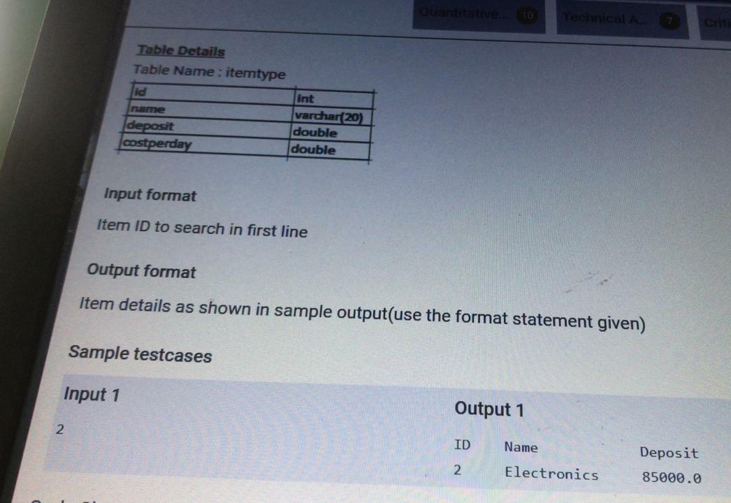 private attributes 1. id as long 2. name as String 3. deposit
