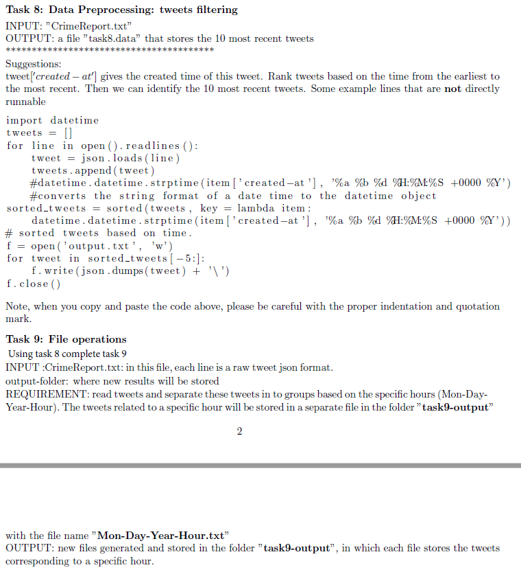 in python 2.7 Write a def task9() function for task 9 file