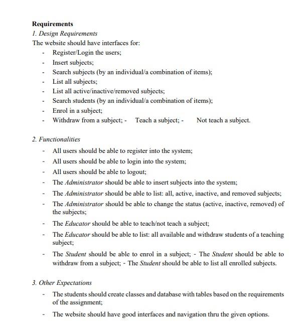 Aims In this assignment, you will need to develop a dynamic website,