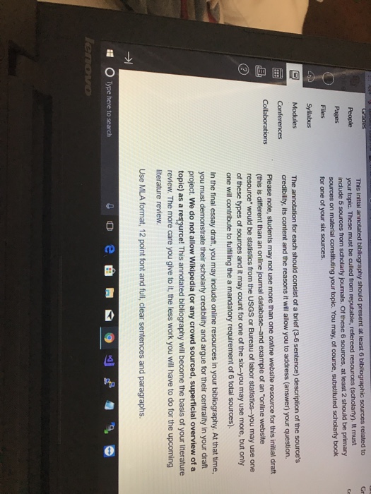 bibliographic sources related to your topic. These must be culled from reputable,