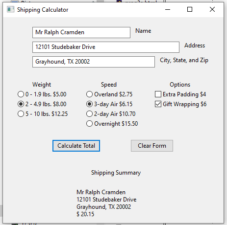 using wxPython. I've got most of the code completed, but it isn't