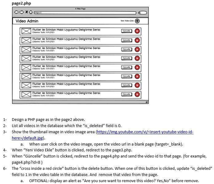 page2.php A Web Video Admin Yeni Video Ekle Flutter ile Sfrdan