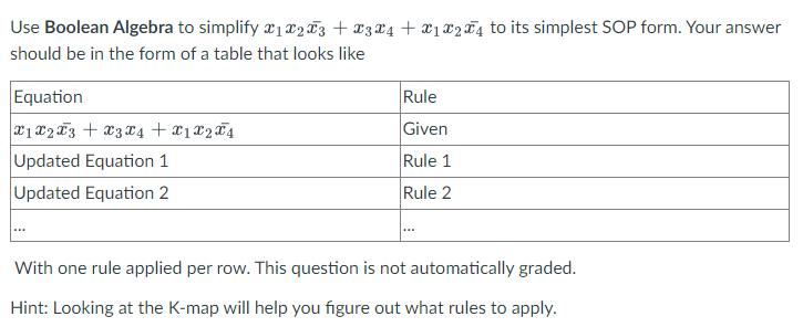 Use Boolean Algebra to simplify x122 23 + 2324 + 21
