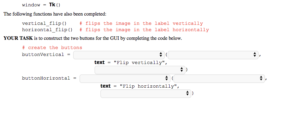 following widgets a label to display a photo image; two buttons that
