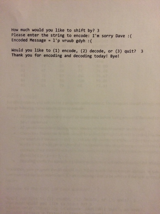 program called coder.c. This program should encode and decode strings following these