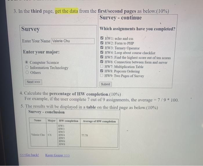 this test. 1. Create a survey form for the first page as