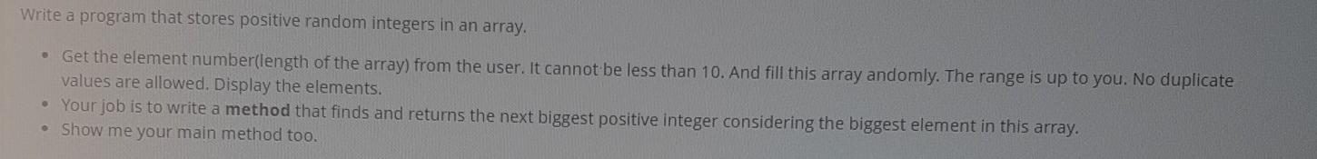  Pre_defined methods in the java API can not be used. Write
