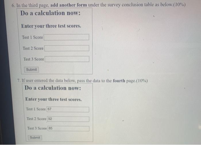 below.(10%) Survey Enter Your Name Enter your major: Computer Science Information Technology