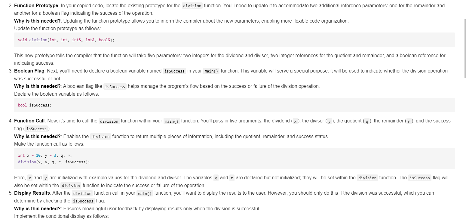  Given Code (In C++): another for a boolean flag indicating the