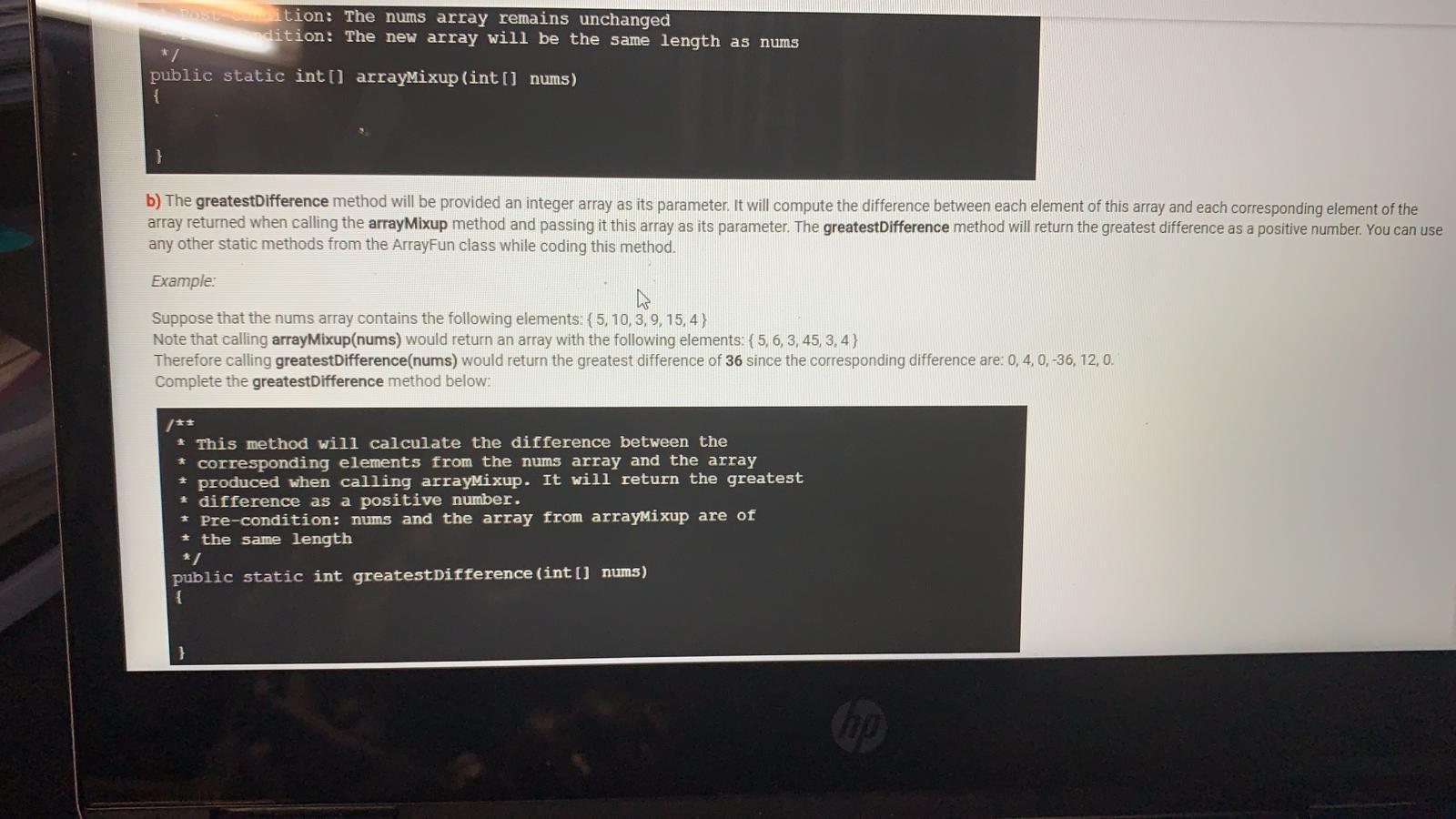 ition: The nums array remains unchanged dition: The new array will