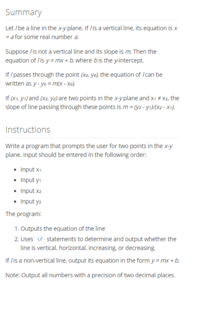 Please write a C++ project with Visual Studio. Summary Let /be a