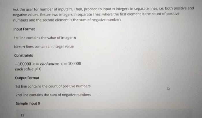 python 3 code plz Ask the user for number of inputs n.