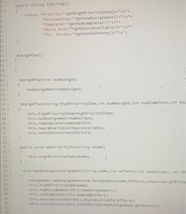 though the output is correct? public String tostring() \{ return "priority: "+gethighpriorityItem()+"