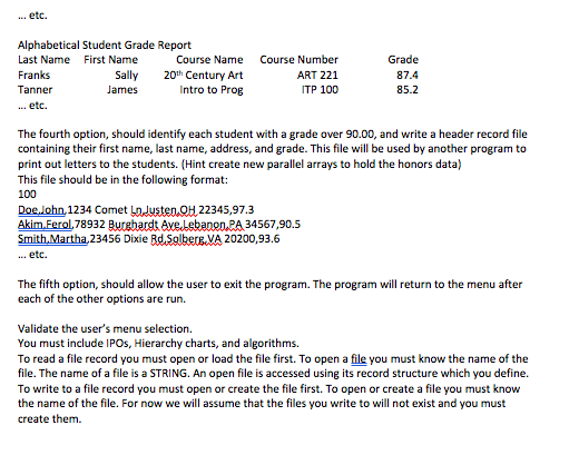 arrays. As part of our in-class assignment, we were directed to create