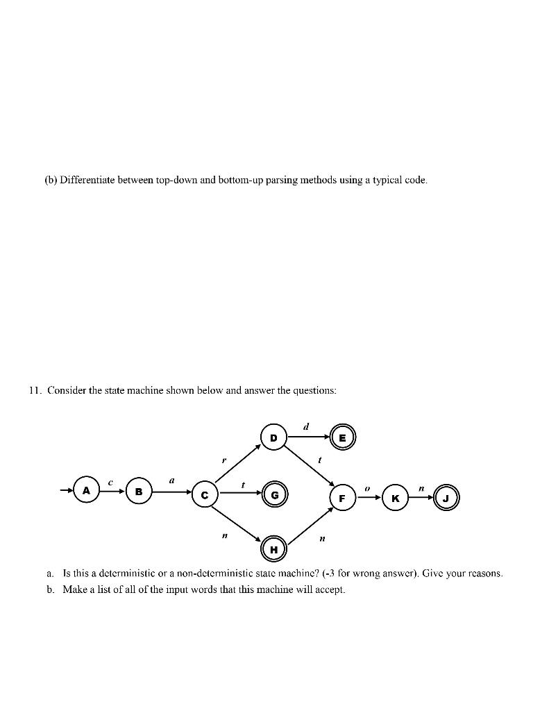 1a. why do we need parse tree. b. Differentiate between top-down and