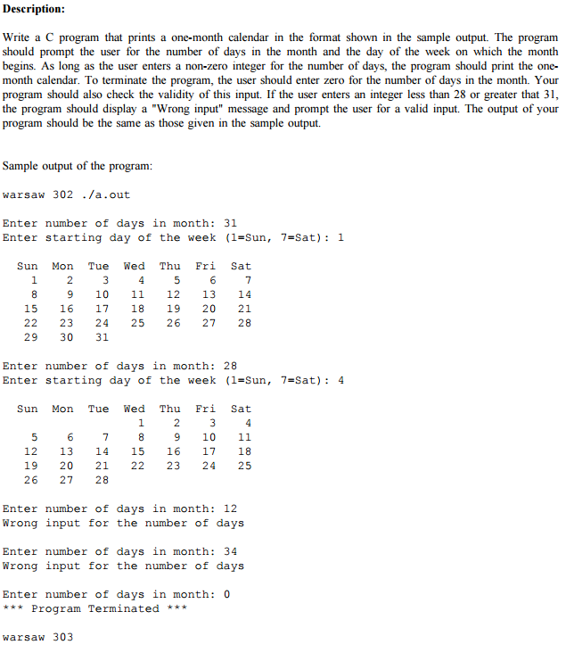 This is for a C programming class. Please read the description, its