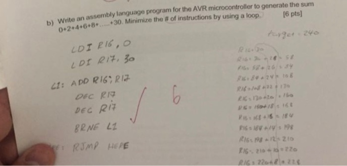  rite an assembly language program for the AVR microcontroller to generate