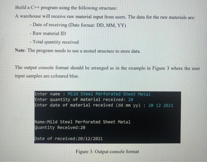 C++ ProgrammingPlease help me faster Urgent Build a C++ program using the