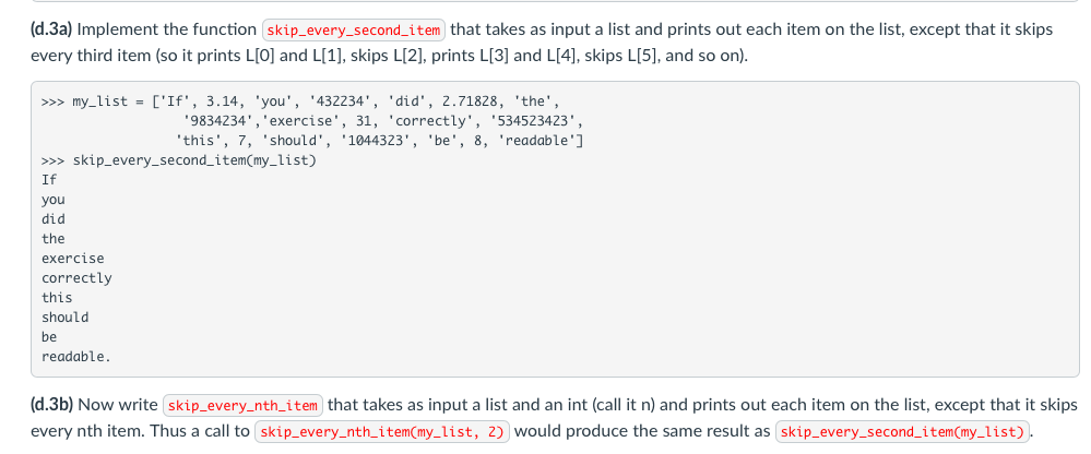 these Python exercises: (d.1a) Implement the function compute GPA that takes as