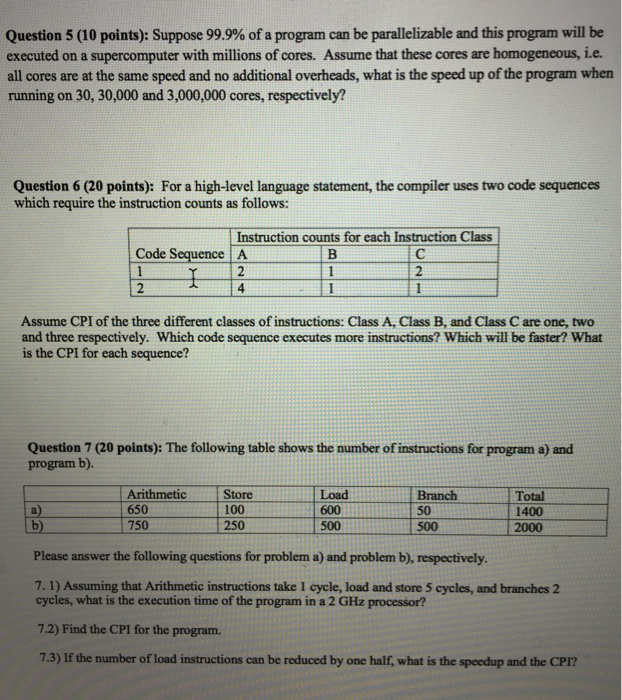  Advance Computer architecture CPI, execution time .... executed on a supercomputer